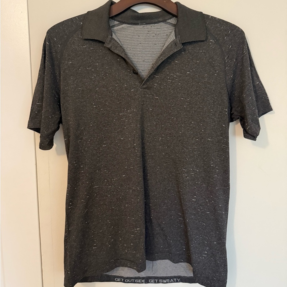 Lululemon Men's Gray Polo Shirt
